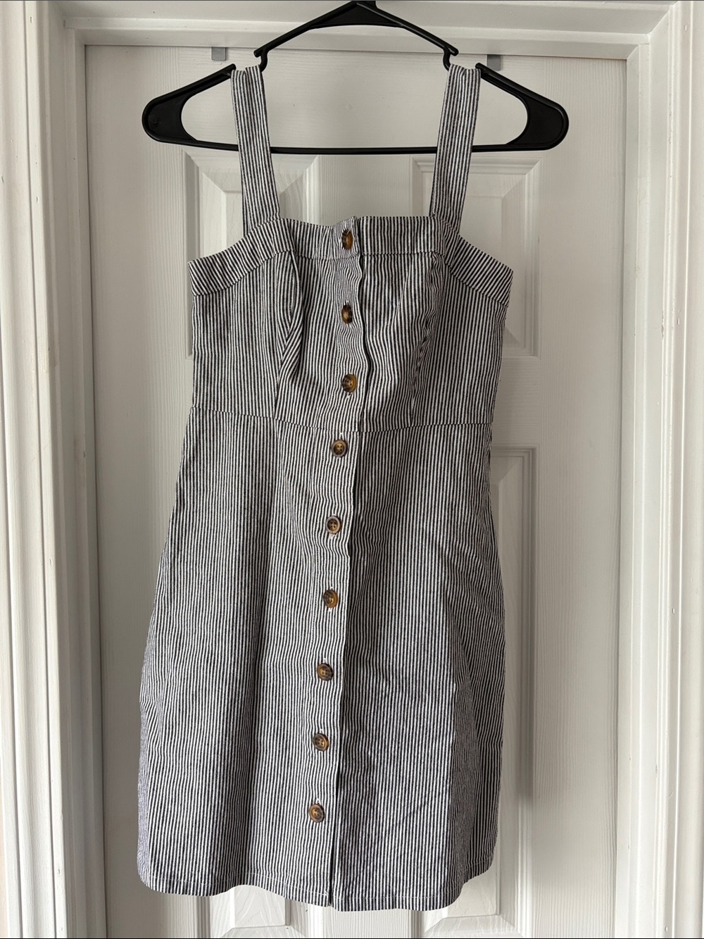 Hollister Striped Button-Front Sundress - Black & White